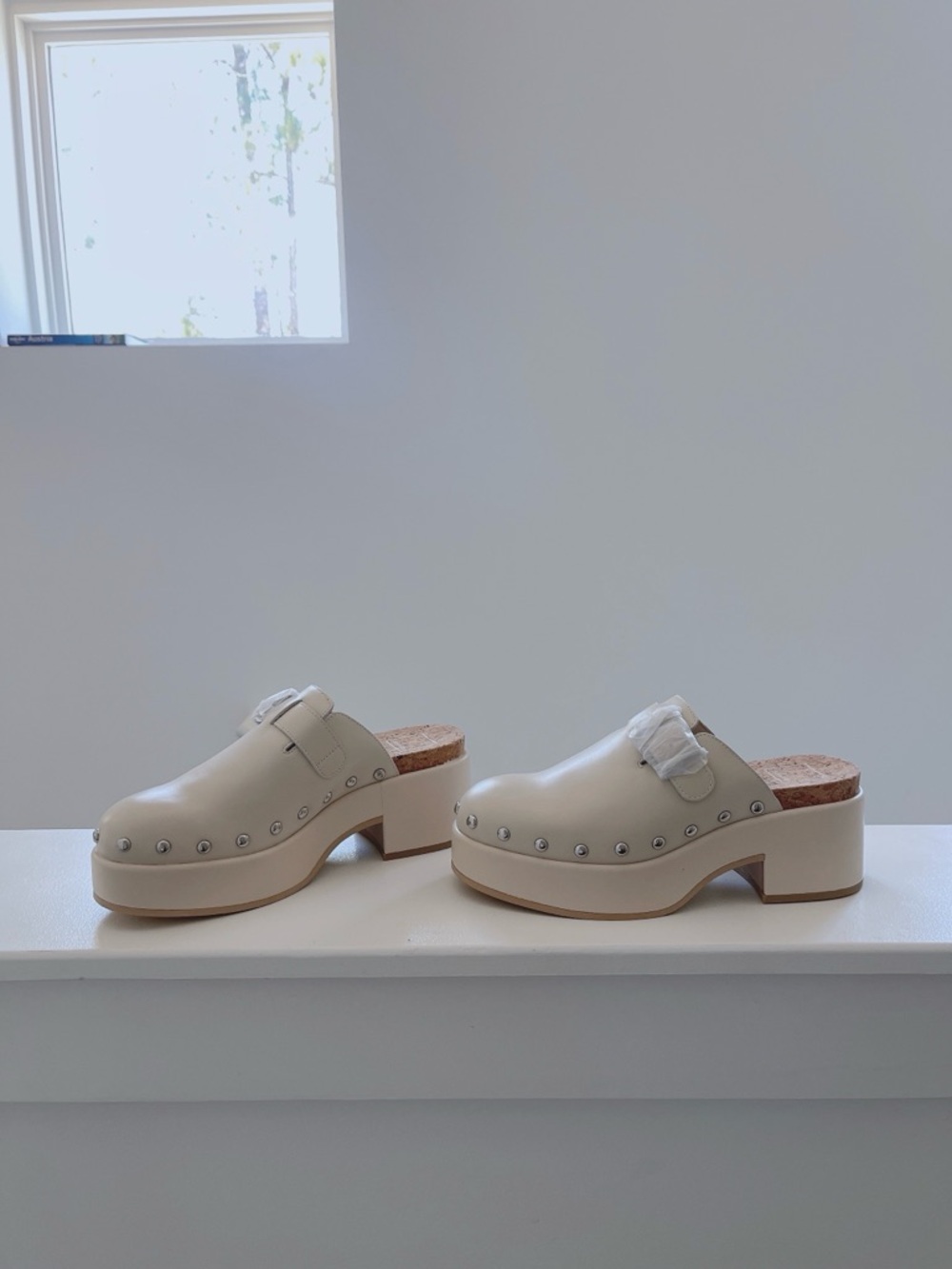Dolce Vita Cream Studded Clog Mules in size 8